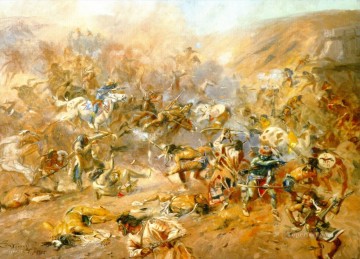 battle of belly river 1905 Charles Marion Russell American Indians Oil Paintings